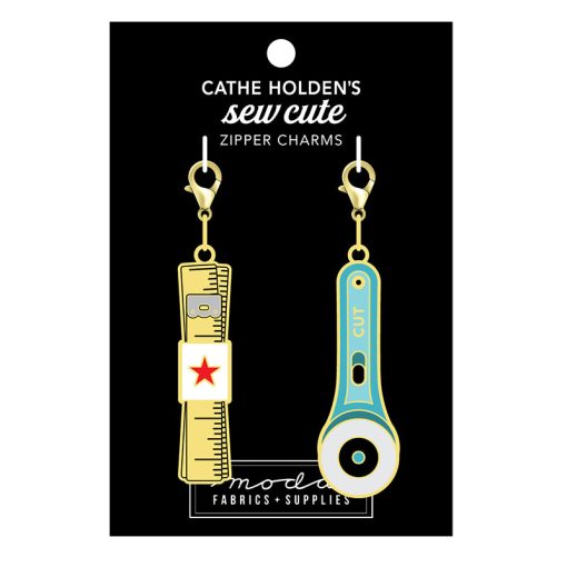 Measure/Cut Zipper Pull or Sewing Charm by Cathe Holden