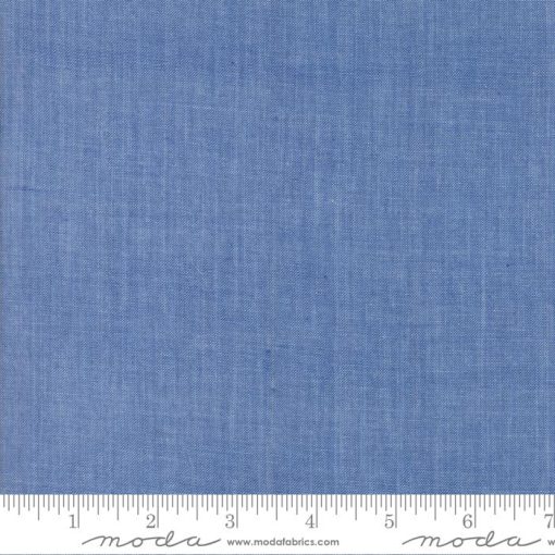 Chambray Medium Blue Texture Yardage by Moda Fabrics