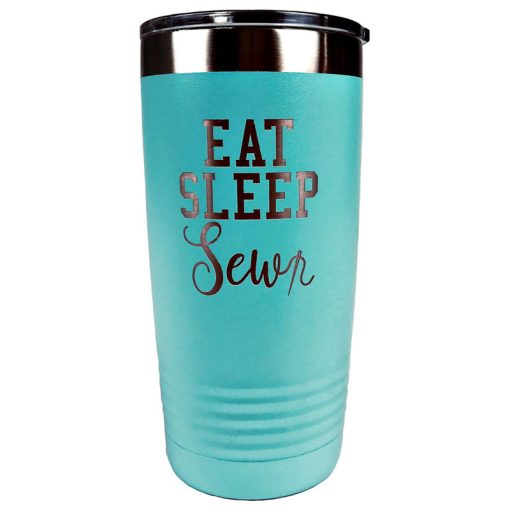 Eat, Sleep, Sew Teal Tumbler from Moda