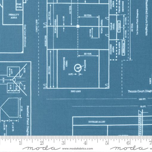 All Star Blue Field Prep Yardage by Stacy Iest Hsu for Moda Fabrics