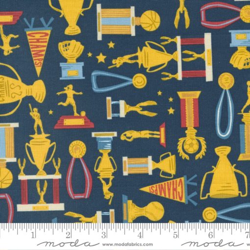 All Star Navy Hardware Yardage by Stacy Iest Hsu for Moda Fabrics