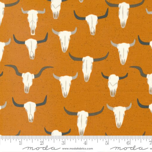 Ponderosa Rust Prize Skulls Yardage by Stacy Iest Hsu for Moda Fabrics