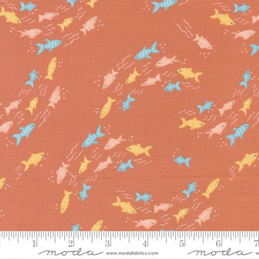 Noah's Ark Coral Fishy Fishy Yardage by Stacy Iest Hsu for Moda Fabrics