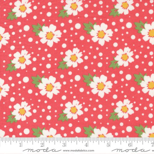 Zinnia Flamingo Daisy Yardage by April Rosenthal for Moda Fabrics