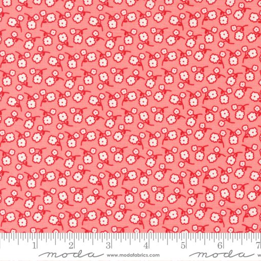 Zinnia Flamingo Sunny Flowers Yardage by April Rosenthal for Moda Fabrics