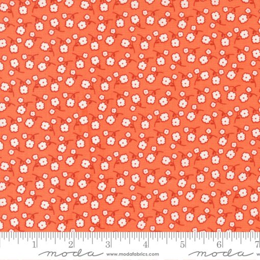 Zinnia Clementine Sunny Flowers Yardage by April Rosenthal for Moda Fabrics