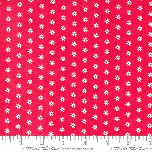 Berry Basket Cranberry Daisy Dot Yardage by April Rosenthal for Moda Fabrics