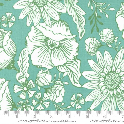 Sunflowers In My Heart Pond Jardin Yardage by Kate Spain for Moda Fabrics