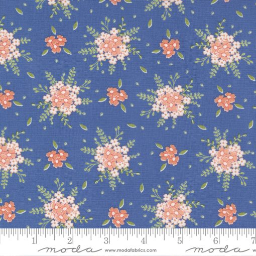 Peachy Keen Cobalt Blooming Yardage by Corey Yoder for Moda Fabrics