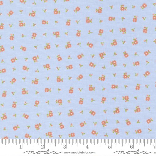 Peachy Keen Light Blue Pixie Yardage by Corey Yoder for Moda Fabrics