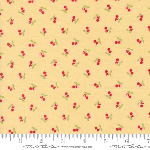 Cali & Co. Soft Yellow Cherries Yardage by Corey Yoder for Moda Fabrics