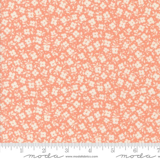 Dainty Meadow Coral Tossed Petals Yardage by Heather Briggs for Moda Fabrics