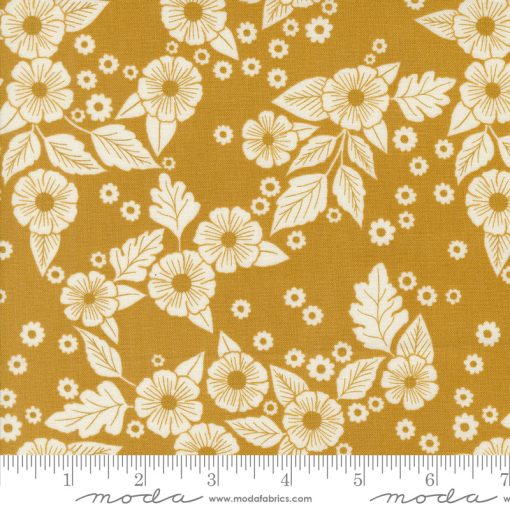 Field of Flowers Goldenrod Floral Scatter Yardage by Katharine Watson for Moda Fabrics