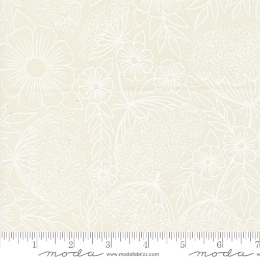 Field of Flowers Porcelain White Queen Anne's Lace Yardage by Katharine Watson for Moda Fabrics