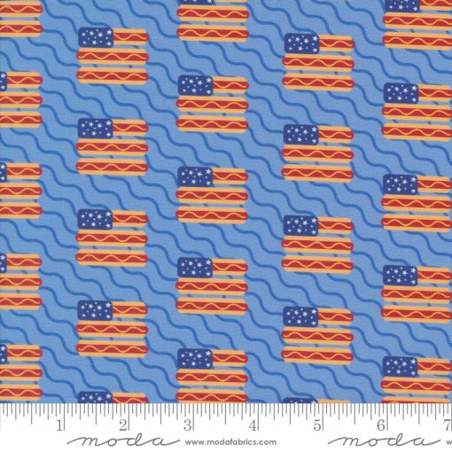 Play Ball Sky Top Dog Yardage by Stacy Iest Hsu for Moda Fabrics