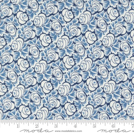 Denim & Daisies Midnight Jeans Oklahoma Rose Yardage by Fig Tree & Co. for Moda Fabrics