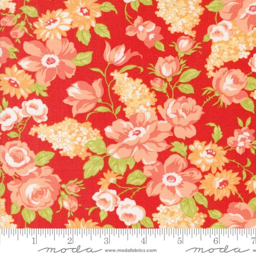 Portofino Pomegranate Tuscan Blooms Yardage by Fig Tree & Co. for Moda Fabrics