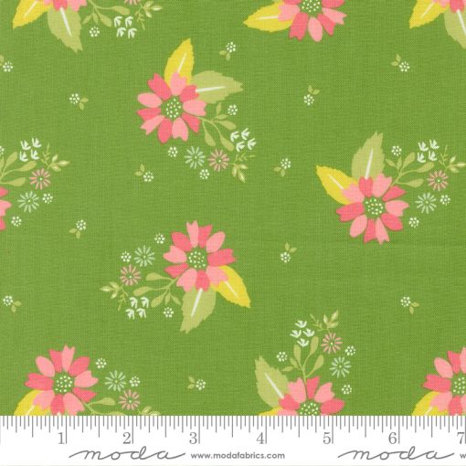 Strawberry Lemonade Fresh Grass Carnation Yardage by Sherri & Chelsi for Moda Fabrics