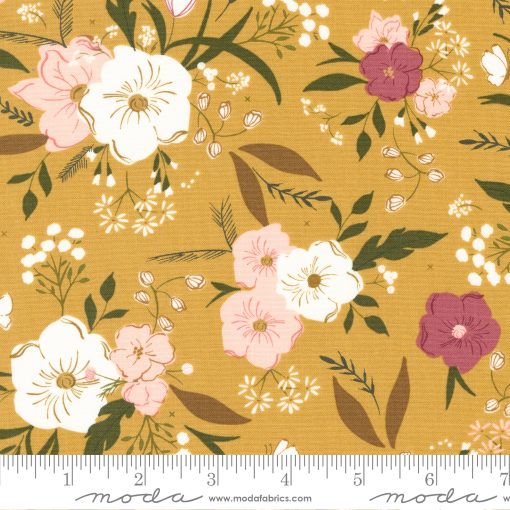 Evermore Honey Woodland Bouquet Yardage by Sweetfire Road for Moda Fabrics