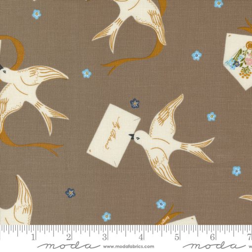 Enchantment Teak Winged Messenger Yardage by Sweetfire Road for Moda Fabrics