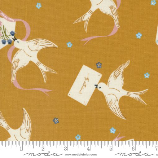 Enchantment Caramel Winged Messenger Yardage by Sweetfire Road for Moda Fabrics