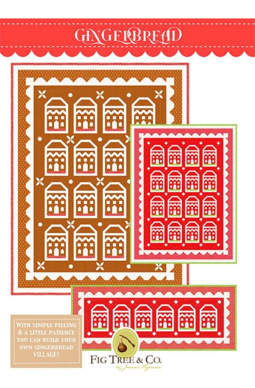 Christmas Stitched Gingerbread Quilt Kit - Brown Colorway