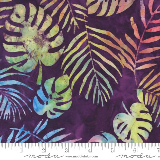 Beachy Batiks Purple Tang Leaves Yardage by Moda Fabrics