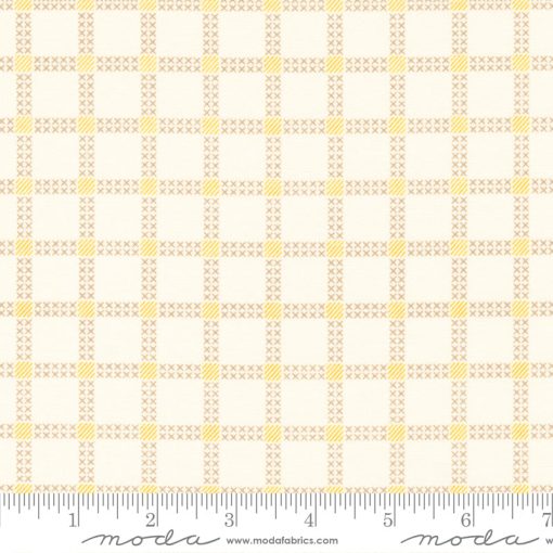 Dawn On The Prairie Unbleached Stitch Check Yardage by Fancy That Design House for Moda Fabrics