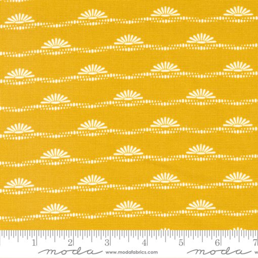 Dawn On The Prairie Golden Mustard Prairie Sun Yardage by Fancy That Design House for Moda Fabrics