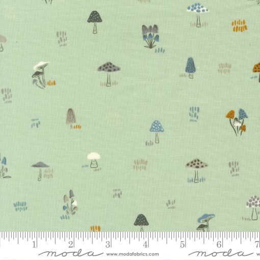 Woodland & Wildflowers Pale Mint Micro Mushrooms Yardage by Fancy That Design House for Moda Fabrics