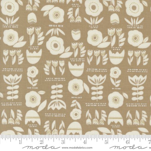 Folk & Lore Oatmeal Posy Plot Yardage by Fancy That Design House for Moda Fabrics