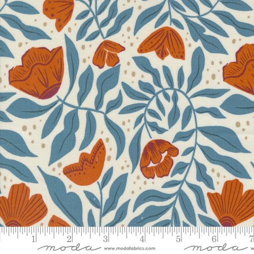 Folk & Lore Eggshell Dancing Flowers Yardage by Fancy That Design House for Moda Fabrics