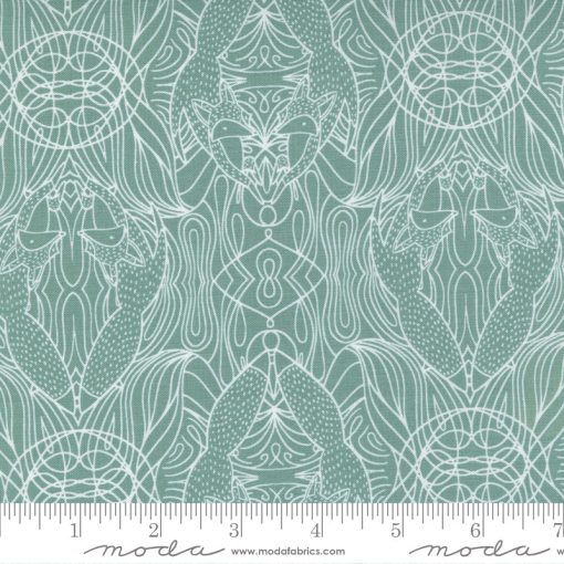 BOLT END 27" Nocturnal Moss Hidden Foxes Yardage by Gingiber for Moda Fabrics