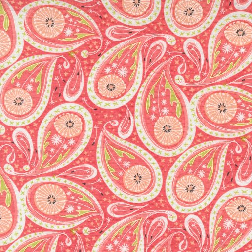 Dandi Duo Coral Paisley Yardage by Robin Pickens for Moda Fabrics