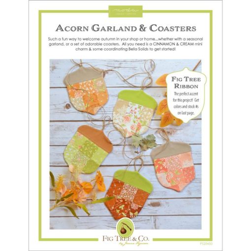 Cinnamon & Cream Acorn Garland & Coasters Kit