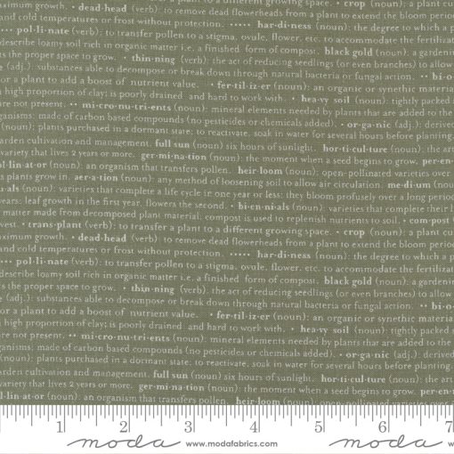 BOLT END 29" Flower Pot Sage Glossary Text Yardage by Lella Boutique for Moda Fabrics