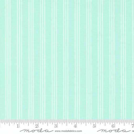 Lighthearted Aqua Stripe Yardage by Camille Roskelley for Moda Fabrics