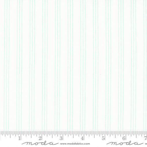 Lighthearted Cream Aqua Stripe Yardage by Camille Roskelley for Moda Fabrics