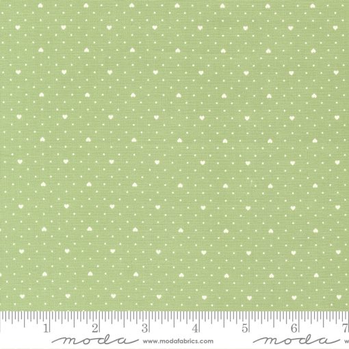 Lighthearted Green Heart Dot Yardage by Camille Roskelley for Moda Fabrics