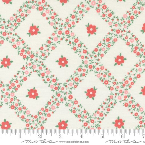 Rosemary Cottage Cream Strawberry Trellis Yardage by Camille Roskelley for Moda Fabrics