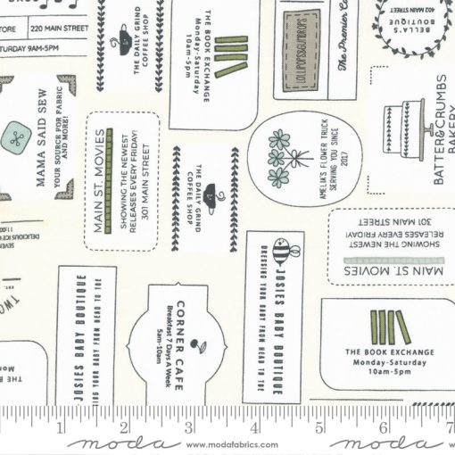 Main Street Vanilla Multi The Shops Yardage by Sweetwater for Moda Fabrics