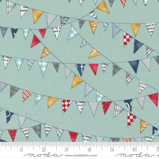 Vintage Aqua Bunting Yardage by Sweetwater for Moda Fabrics