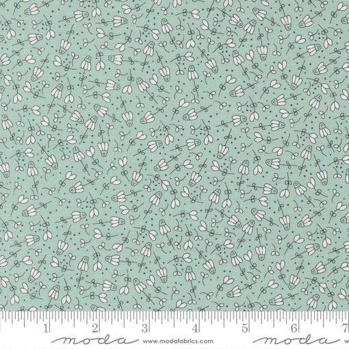 Vintage Aqua Flower Garden Yardage by Sweetwater for Moda Fabrics