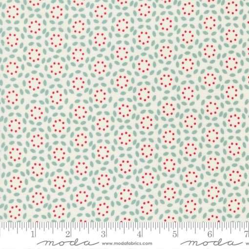 Vintage Cream Aqua Petals Yardage by Sweetwater for Moda Fabrics