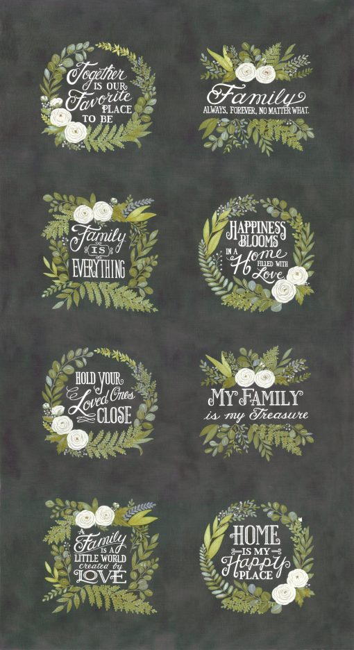 Happiness Blooms Slate Panel by Deb Strain for Moda Fabrics