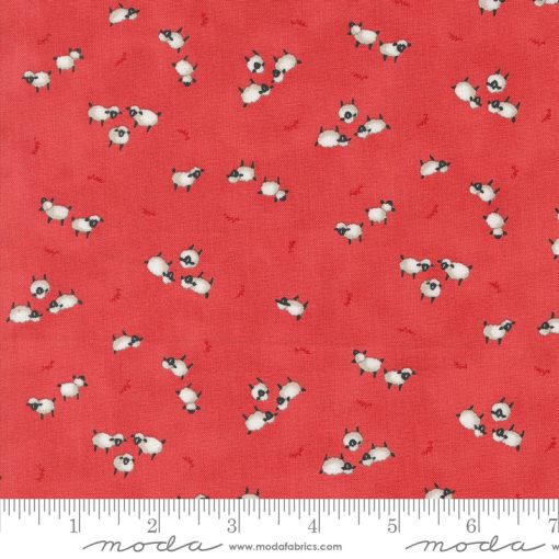 Willow's Farm Barn Red Sheeps in the Pasture Yardage by Deb Strain for Moda Fabrics