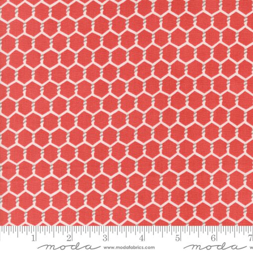 Willow's Farm Barn Red Chickenwire Yardage by Deb Strain for Moda Fabrics