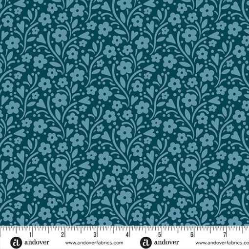 Cozy House Midnight Marie's Garden Yardage by Judy Jarvi for Andover Fabrics