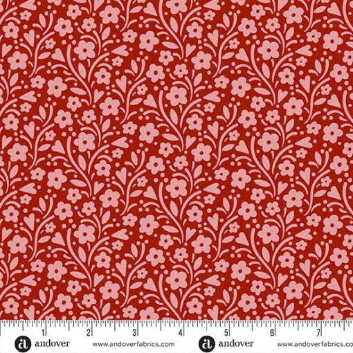 Cozy House Garnet Marie's Garden Yardage by Judy Jarvi for Andover Fabrics