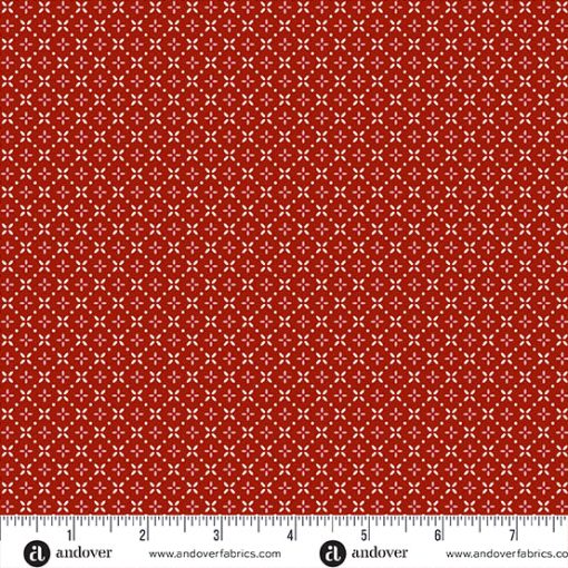 Cozy House Garnet Grandma's Stitches Yardage by Judy Jarvi for Andover Fabrics